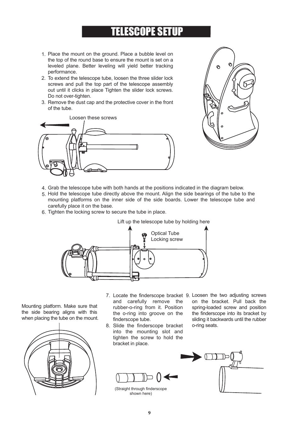 Telescope setup | Sky-Watcher DOB16 User Manual | Page 9 / 29