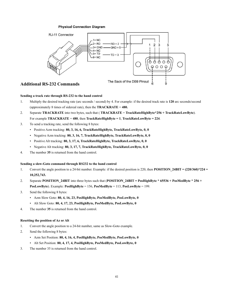 Additional rs-232 commands | Sky-Watcher Multi-Purpose Computerized Mount User Manual | Page 41 / 44