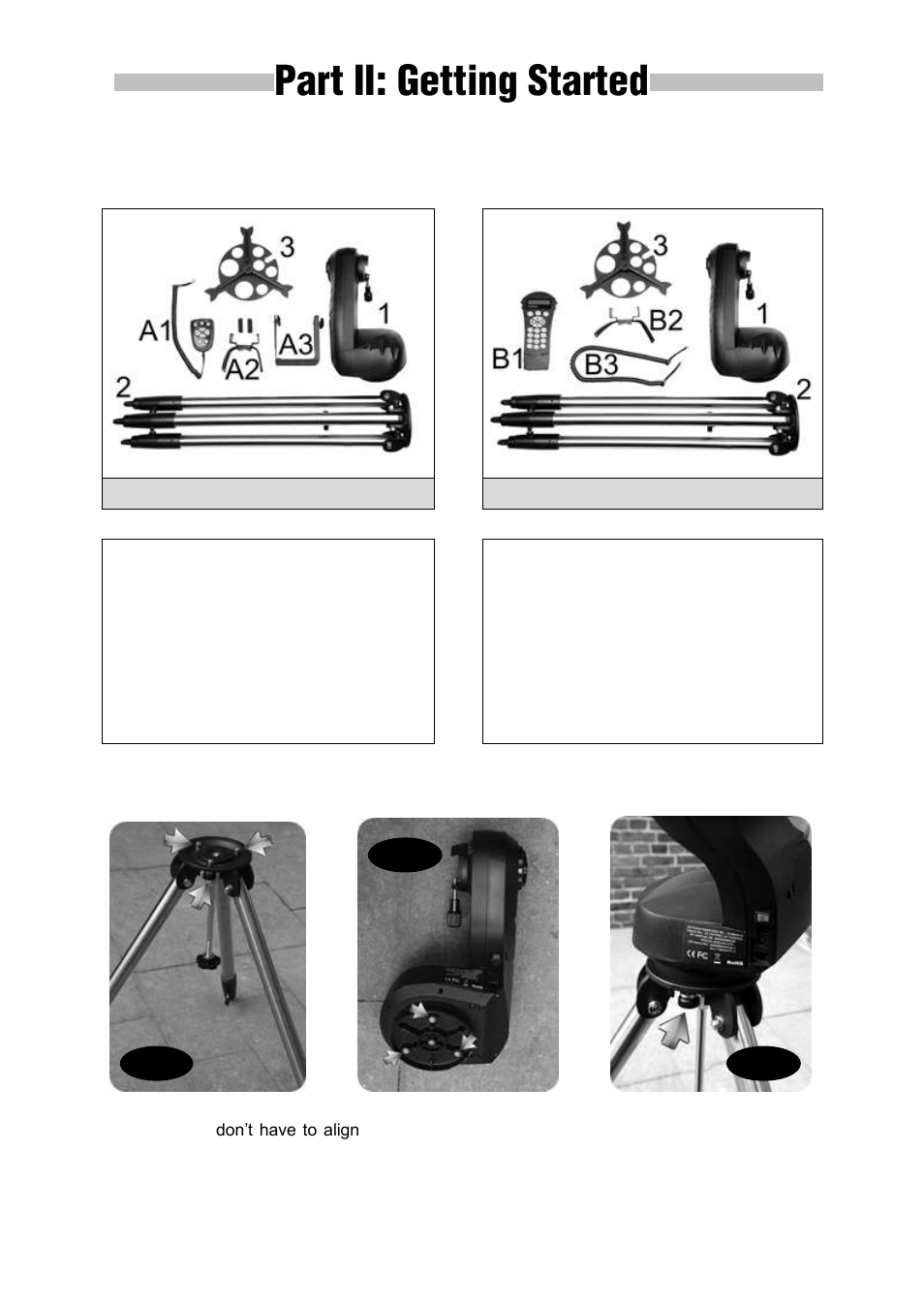 Parts description, Part ii: getting started | Sky-Watcher Star Discovery User Manual | Page 4 / 28