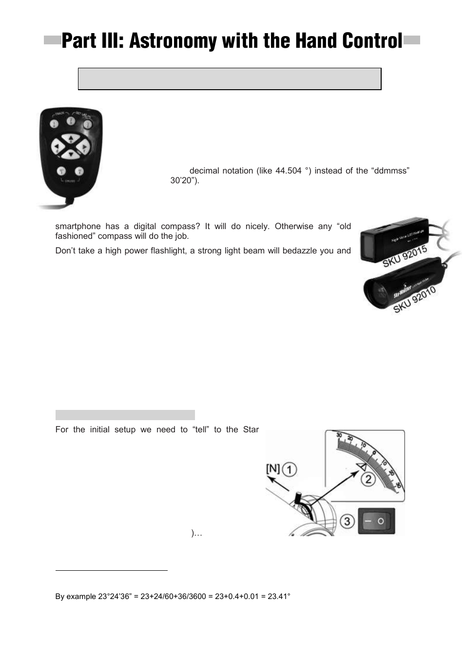 Initial setup, Part iii: astronomy with the hand control | Sky-Watcher Star Discovery User Manual | Page 9 / 28