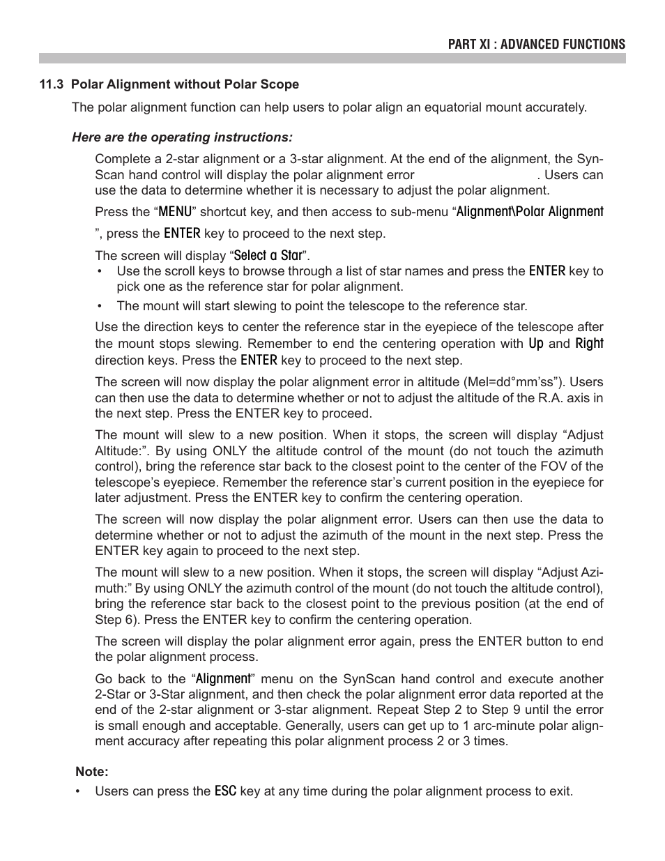 Sky-Watcher SynScan V4 Hand Controller User Manual | Page 36 / 46