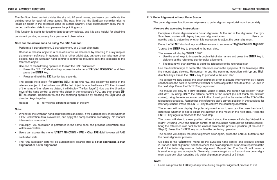 Sky-Watcher Synscan Hand Control User Manual | Page 18 / 23
