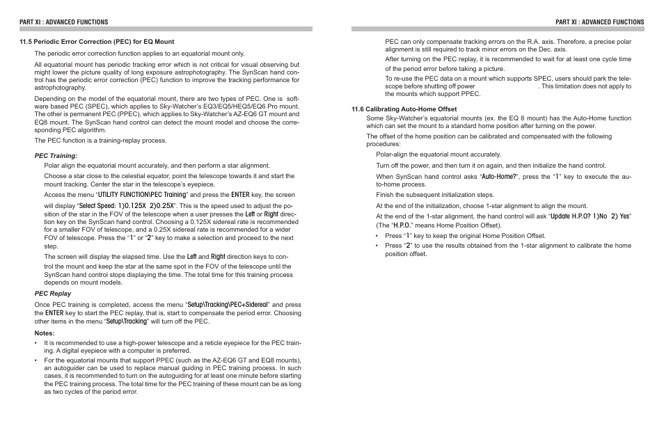 Sky-Watcher Synscan Hand Control User Manual | Page 20 / 23