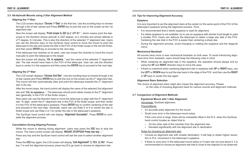 Sky-Watcher Synscan Hand Control User Manual | Page 8 / 23