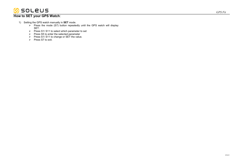 Soleus GPS Fit (SG100) User Manual | Page 11 / 11