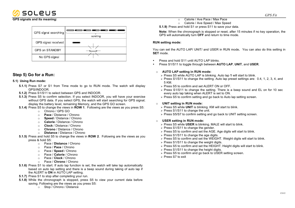 Step 5) go for a run | Soleus GPS Fit (SG100) User Manual | Page 3 / 11