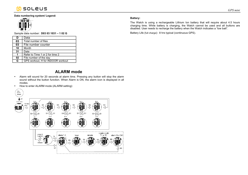 Alarm mode | Soleus GPS mini (SG006) - Manual User Manual | Page 10 / 12