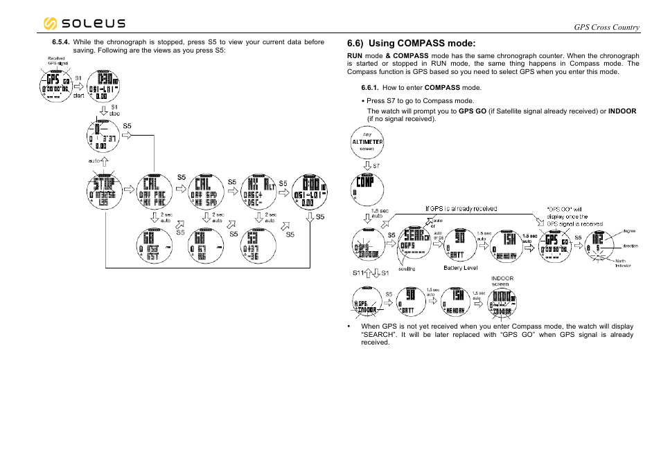 6) using compass mode | Soleus GPS Cross Country (SG005) - Manual User Manual | Page 14 / 19
