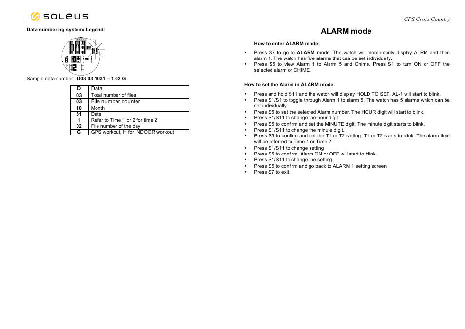 Alarm mode | Soleus GPS Cross Country (SG005) - Manual User Manual | Page 18 / 19