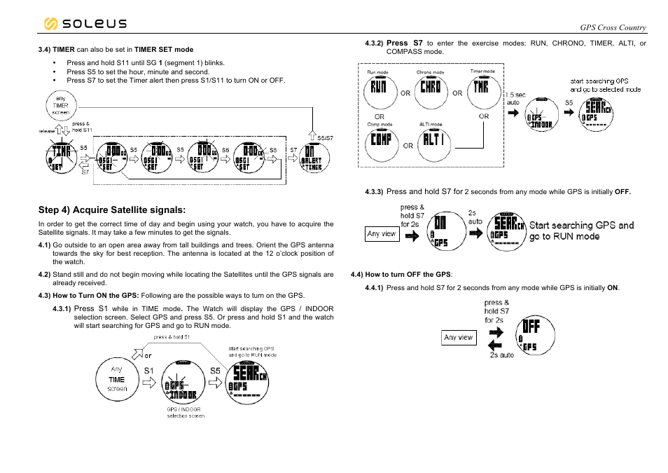 Step 4) acquire satellite signals | Soleus GPS Cross Country (SG005) - Manual User Manual | Page 6 / 19