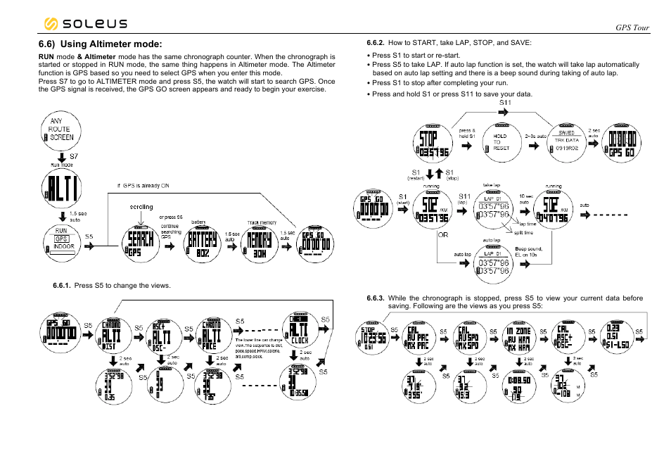 6) using altimeter mode | Soleus GPS Tour (SG004) - Manual User Manual | Page 19 / 26