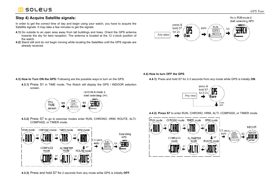 Step 4) acquire satellite signals | Soleus GPS Tour (SG004) - Manual User Manual | Page 8 / 26