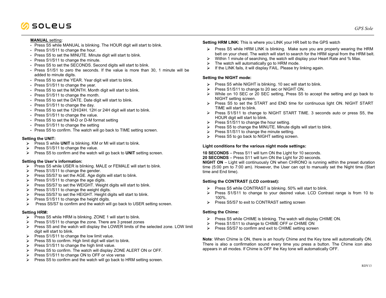 Soleus GPS Sole (SG007) - Manual User Manual | Page 14 / 15