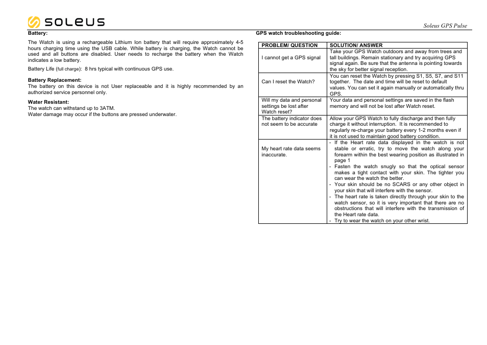 Soleus GPS Pulse (SG008) - Manual User Manual | Page 18 / 18