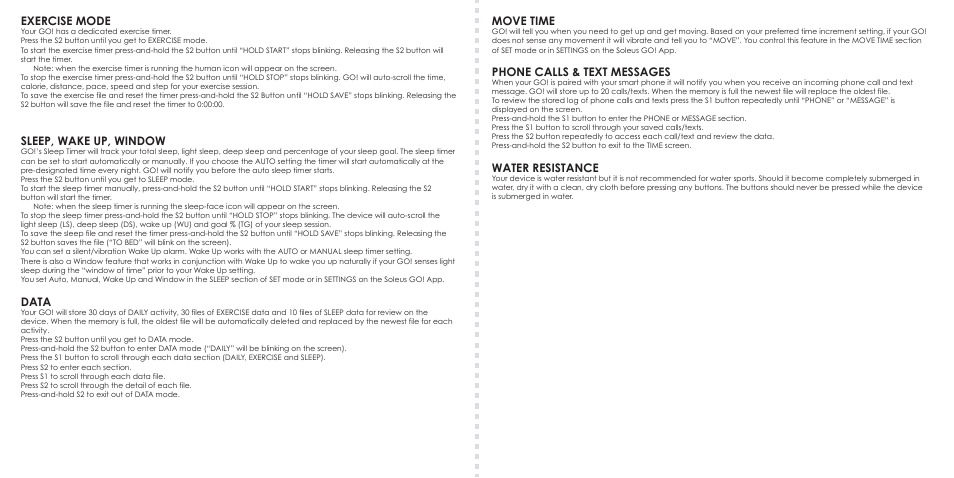 Soleus GO! Fitness Band (SF002) - Quick Start Guide User Manual | Page 3 / 20