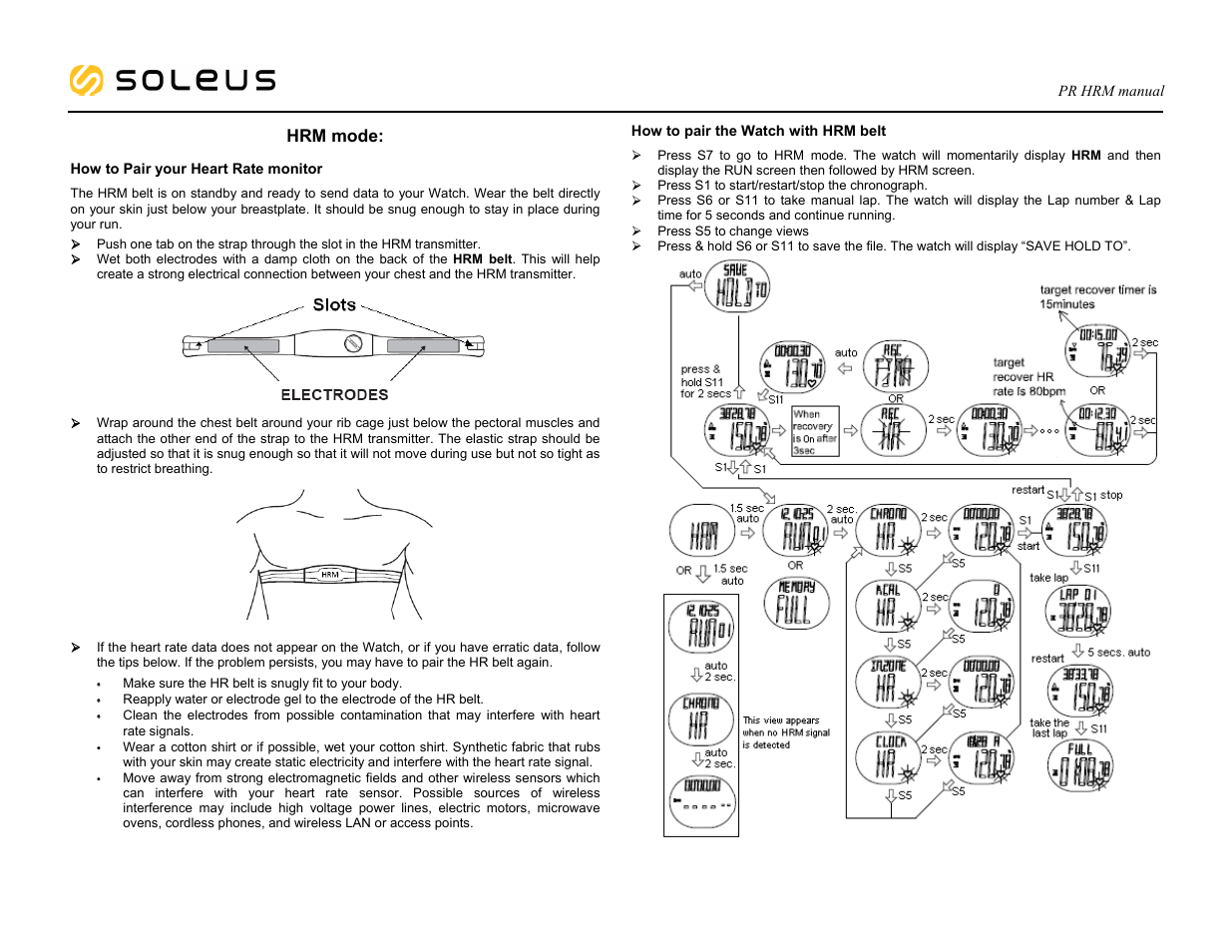 Soleus P.R. HRM (SH009) - Manual User Manual | Page 3 / 7