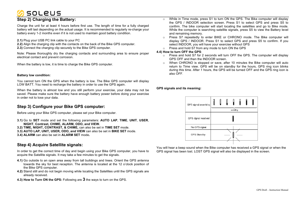 Soleus GPS Draft (SG200) - Manual User Manual | Page 2 / 11