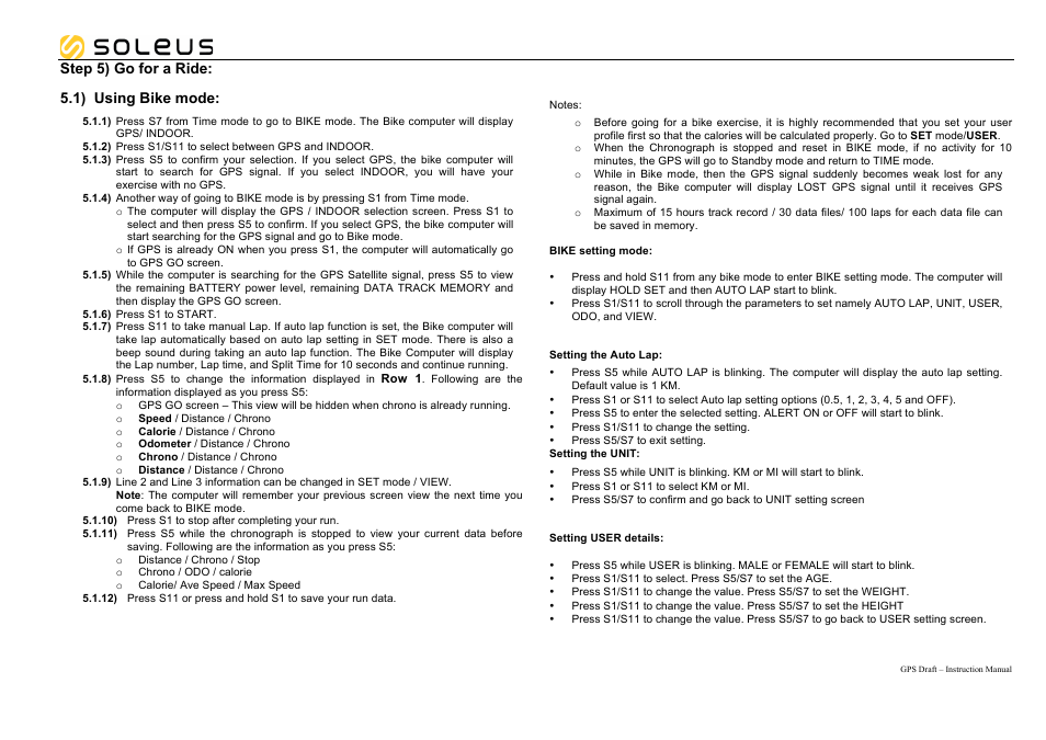 Soleus GPS Draft (SG200) - Manual User Manual | Page 3 / 11