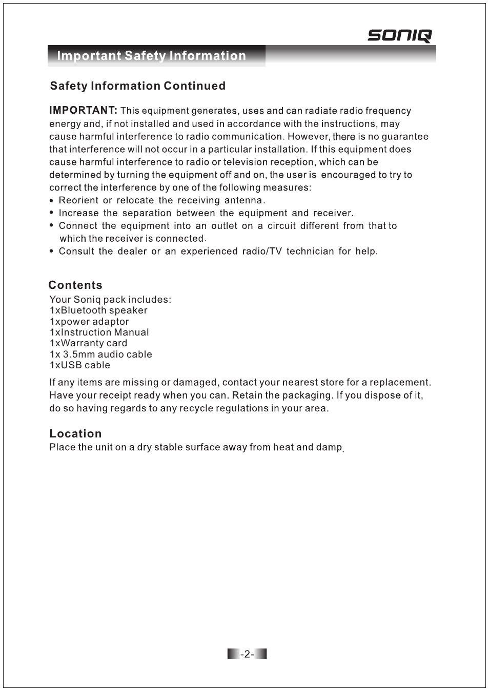 SONIQ ANB300 User Manual | Page 3 / 7