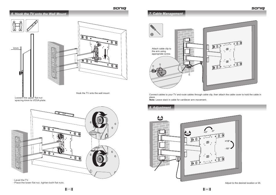Adjustment | SONIQ AWM1521 User Manual | Page 5 / 6
