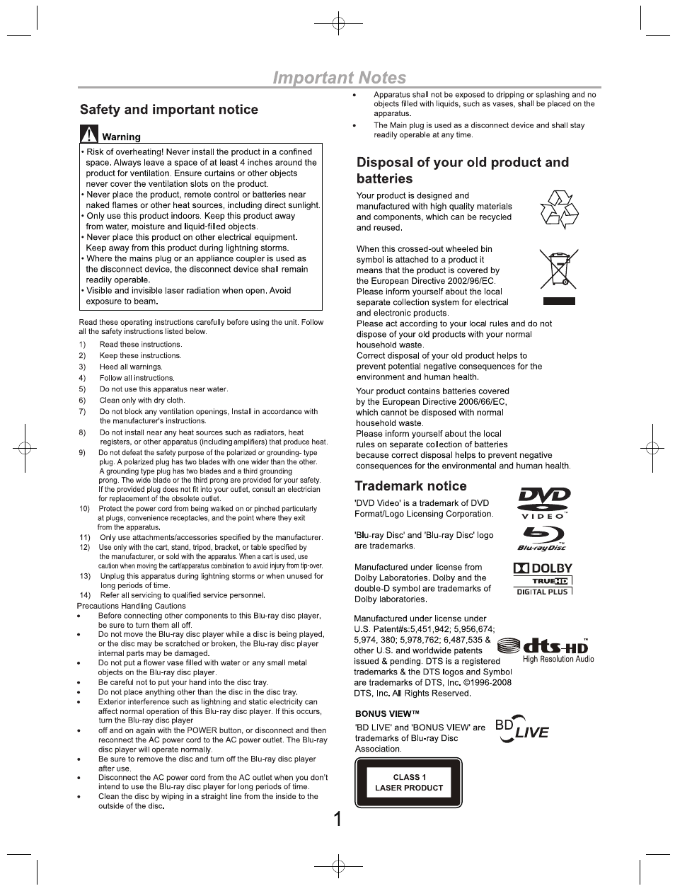 SONIQ B100 User Manual | Page 3 / 20