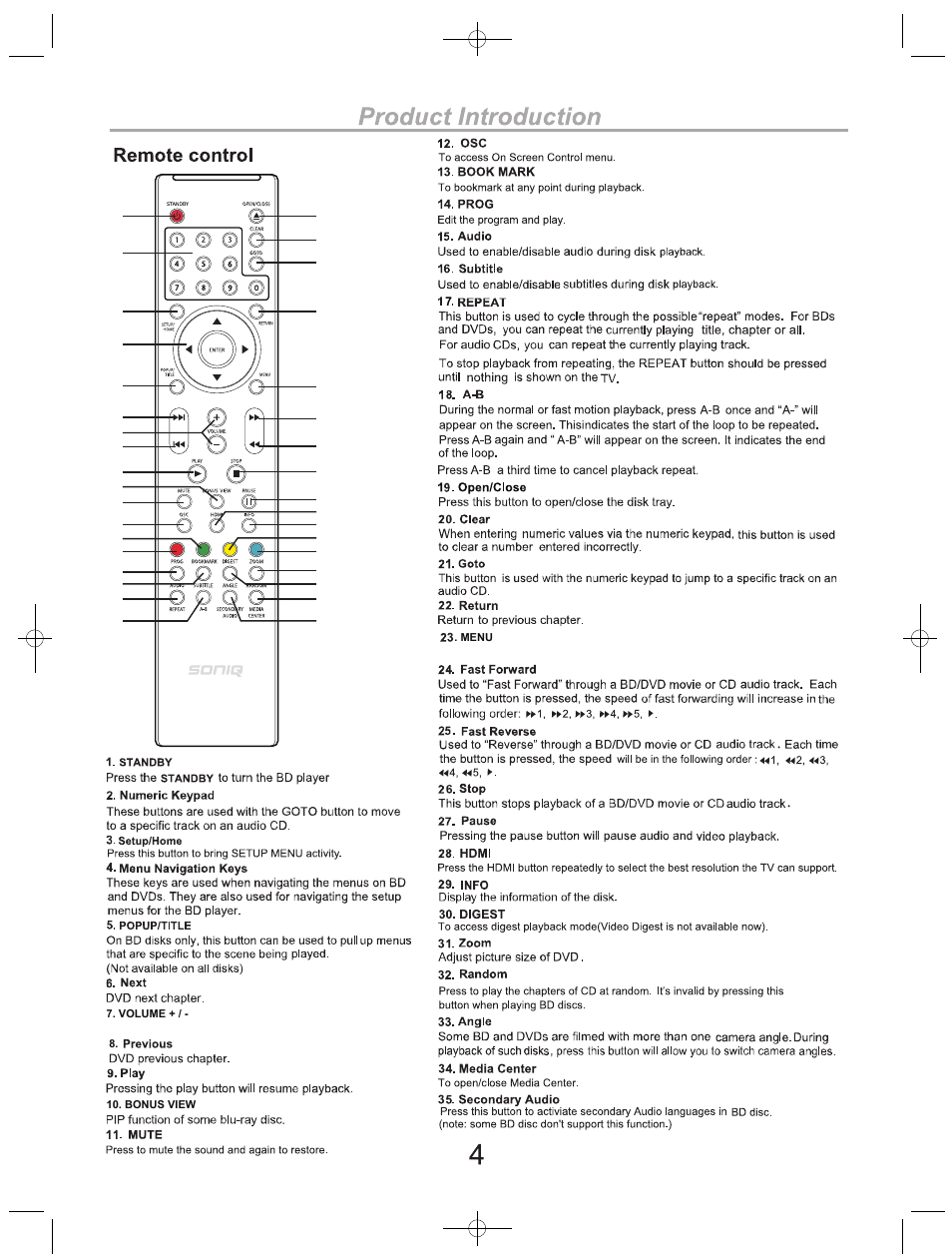 SONIQ B100 User Manual | Page 6 / 20