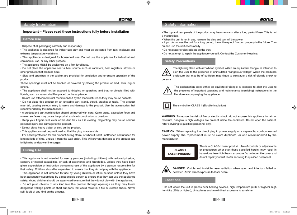 SONIQ B500 User Manual | Page 3 / 17