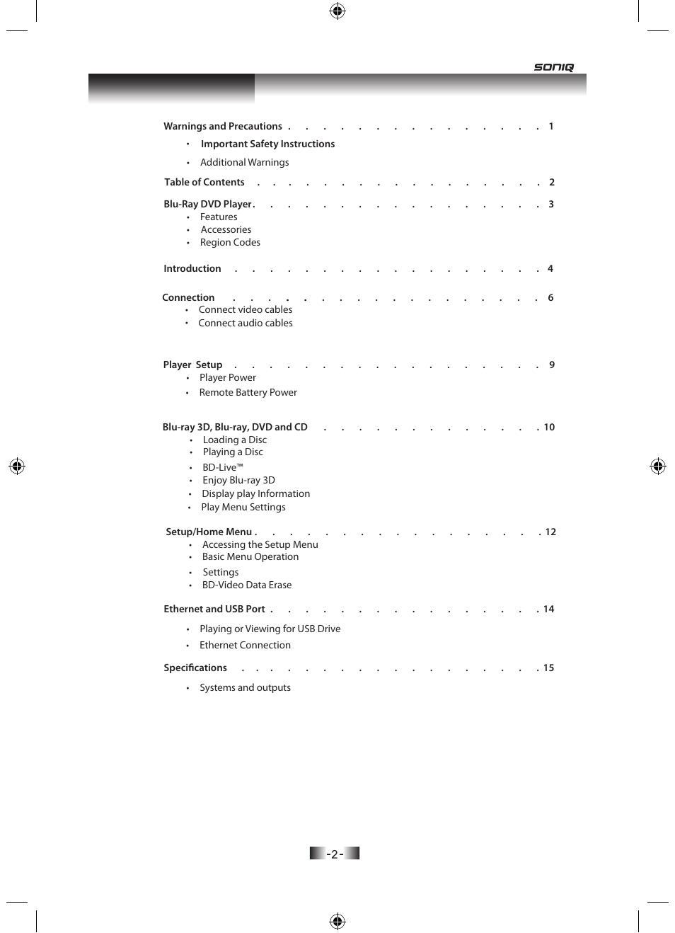 SONIQ B501 User Manual | Page 4 / 20