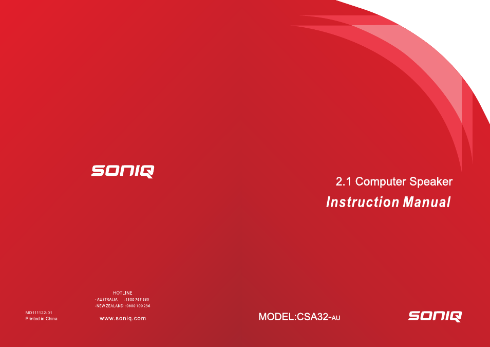 SONIQ CSA32 User Manual | 6 pages