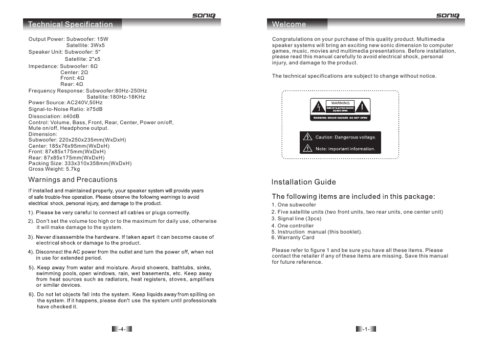 SONIQ CSA50 User Manual | Page 2 / 3