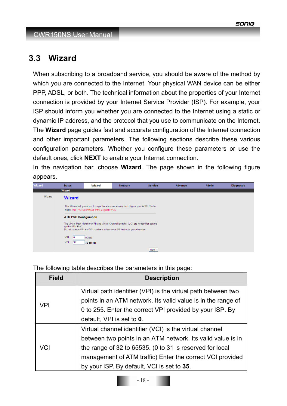 3 wizard | SONIQ CWR150NS User Manual | Page 19 / 90