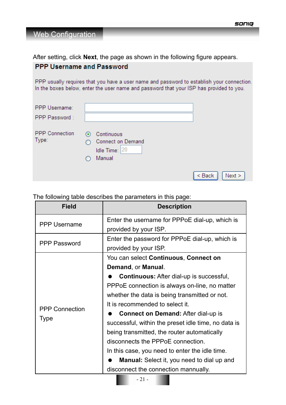 SONIQ CWR150NS User Manual | Page 22 / 90
