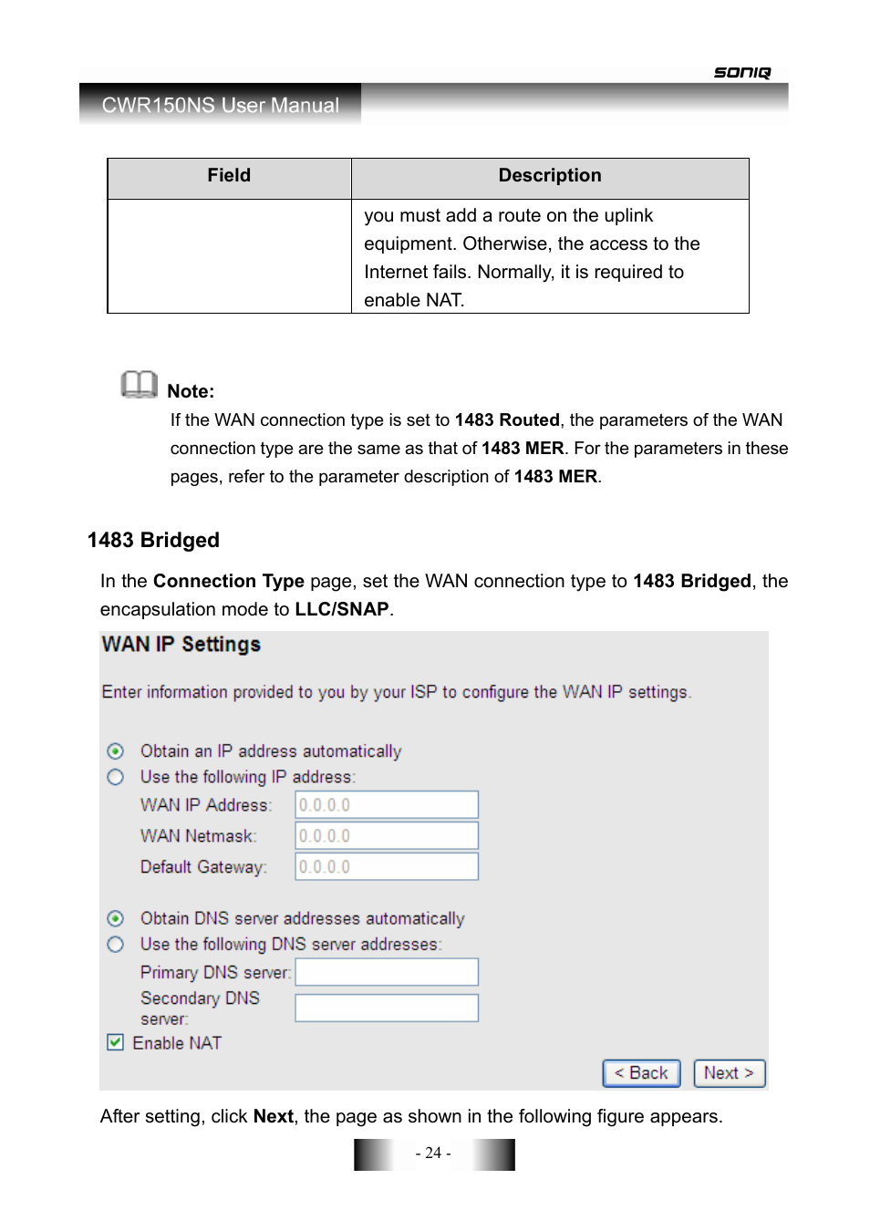 SONIQ CWR150NS User Manual | Page 25 / 90