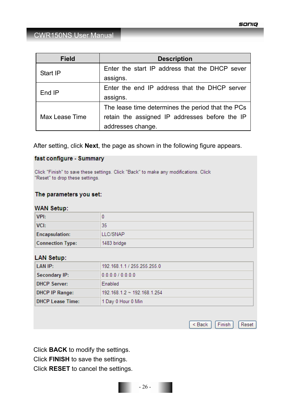 SONIQ CWR150NS User Manual | Page 27 / 90