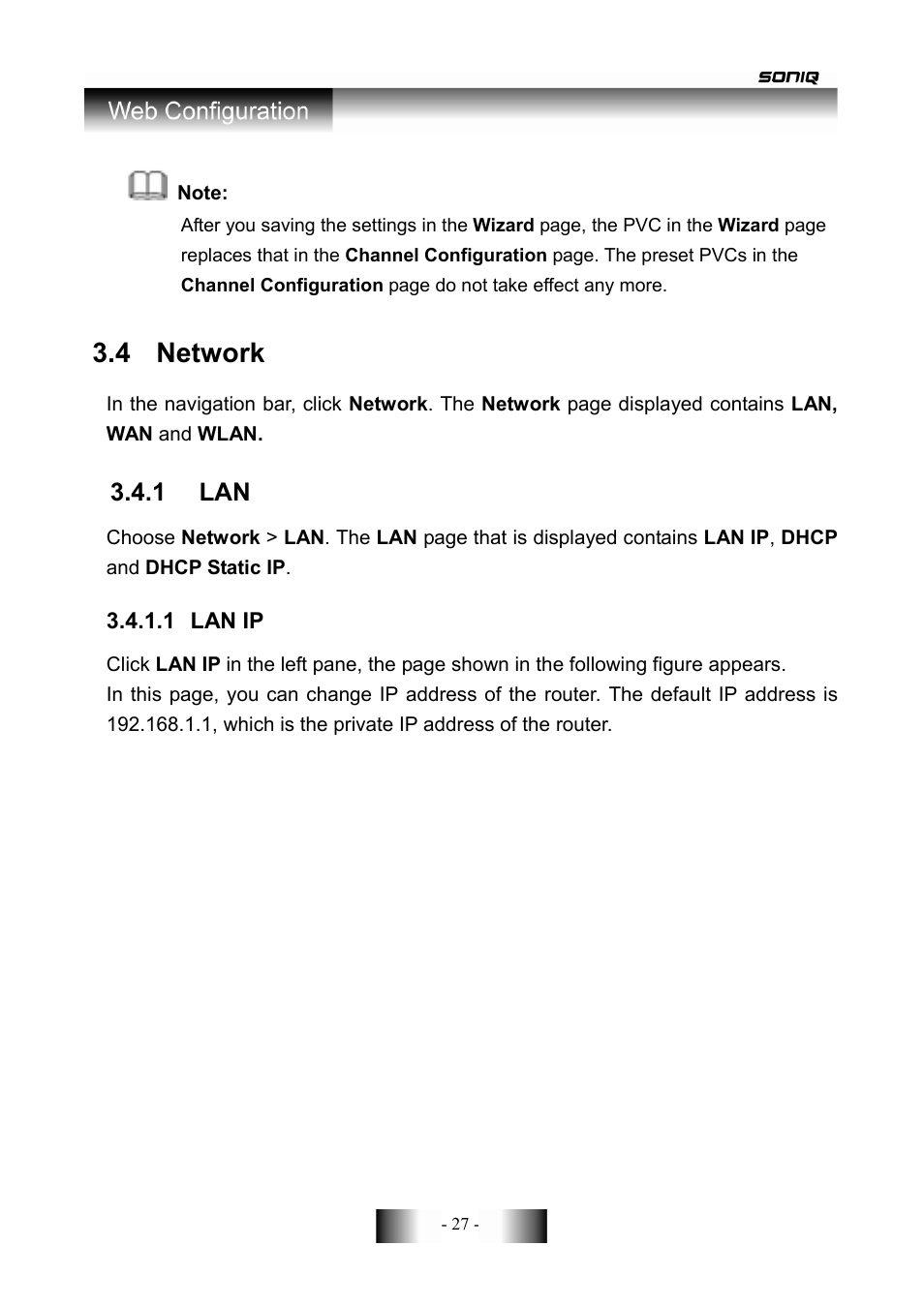 4 network | SONIQ CWR150NS User Manual | Page 28 / 90