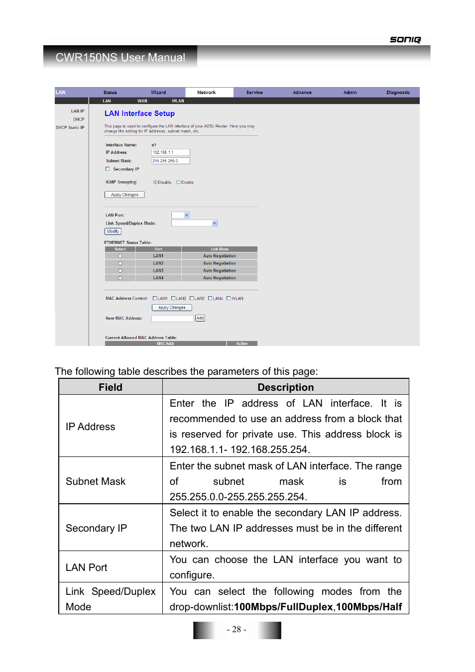 SONIQ CWR150NS User Manual | Page 29 / 90