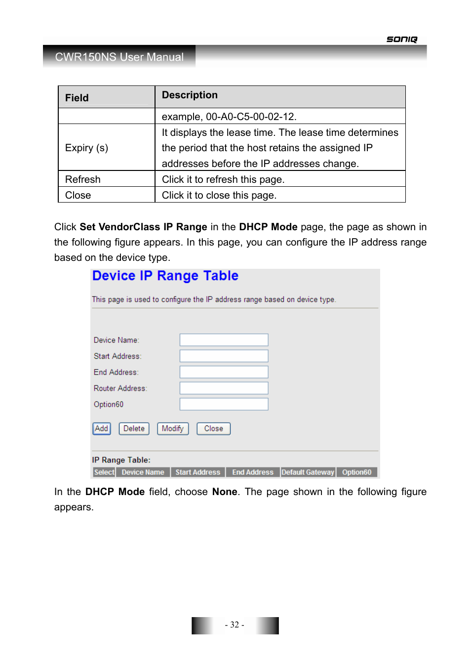 SONIQ CWR150NS User Manual | Page 33 / 90