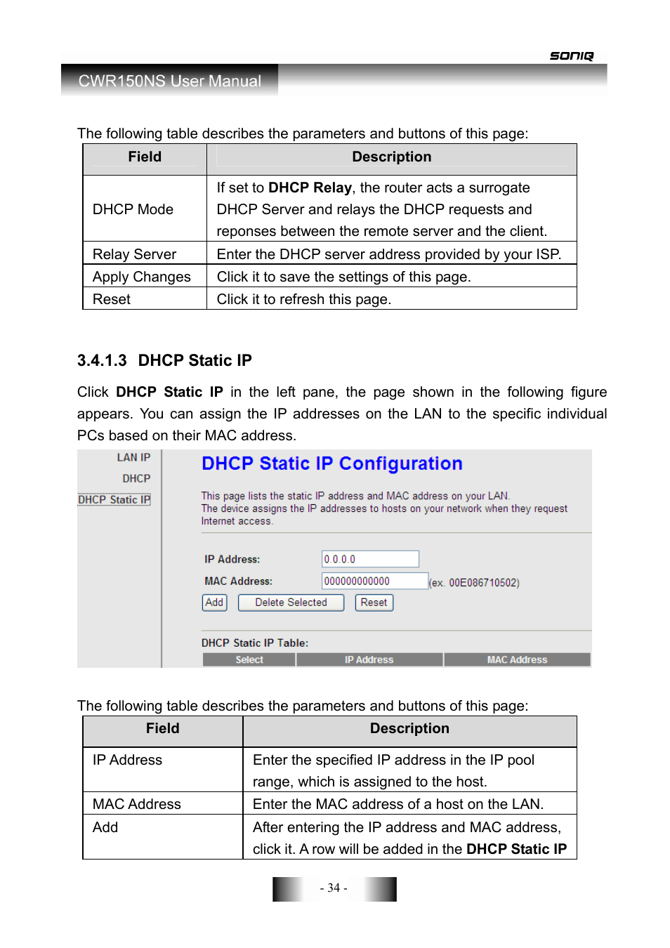 SONIQ CWR150NS User Manual | Page 35 / 90