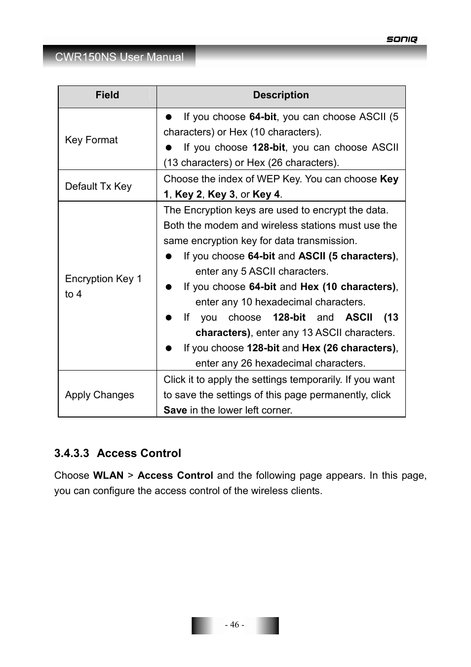 SONIQ CWR150NS User Manual | Page 47 / 90