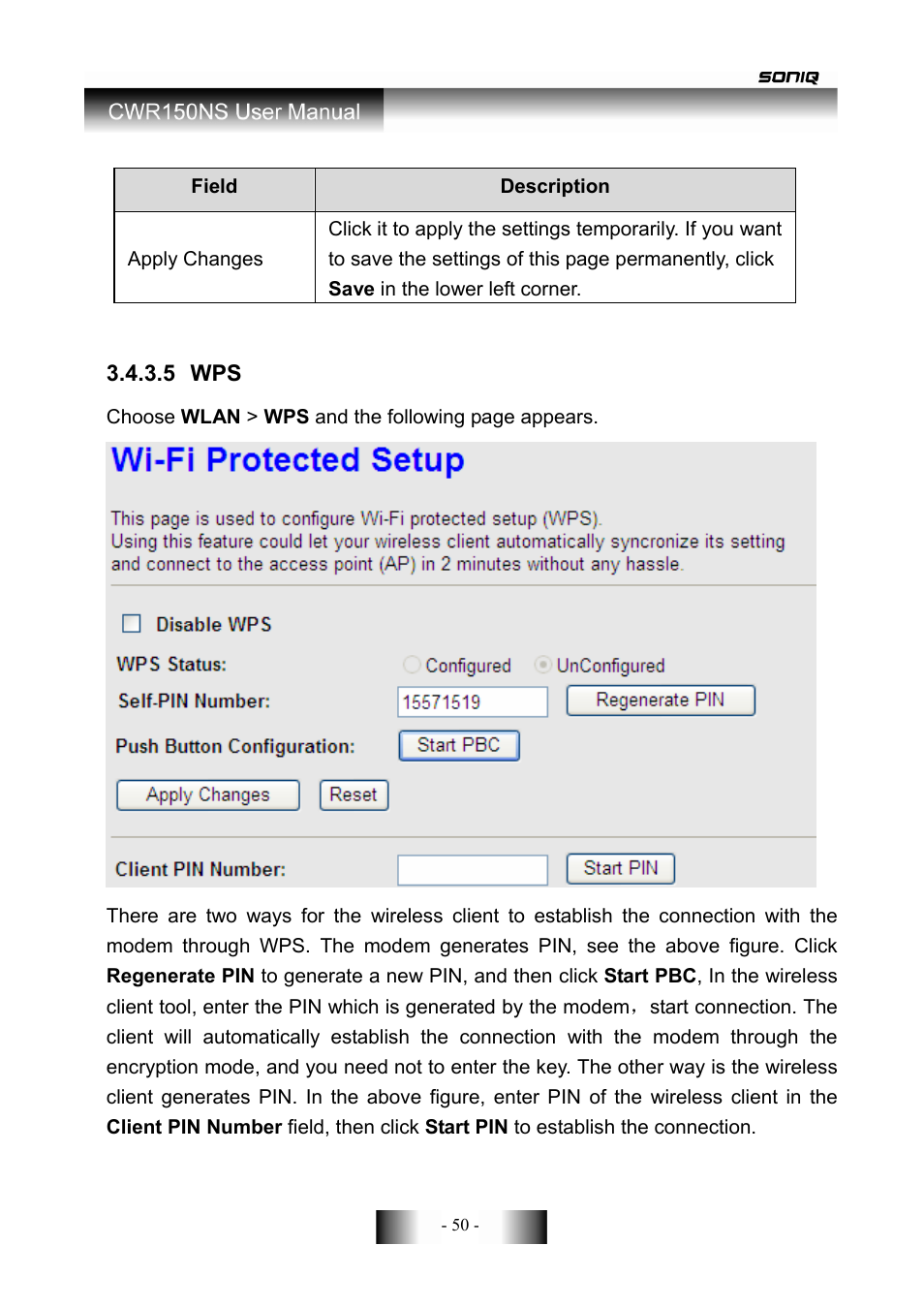 SONIQ CWR150NS User Manual | Page 51 / 90