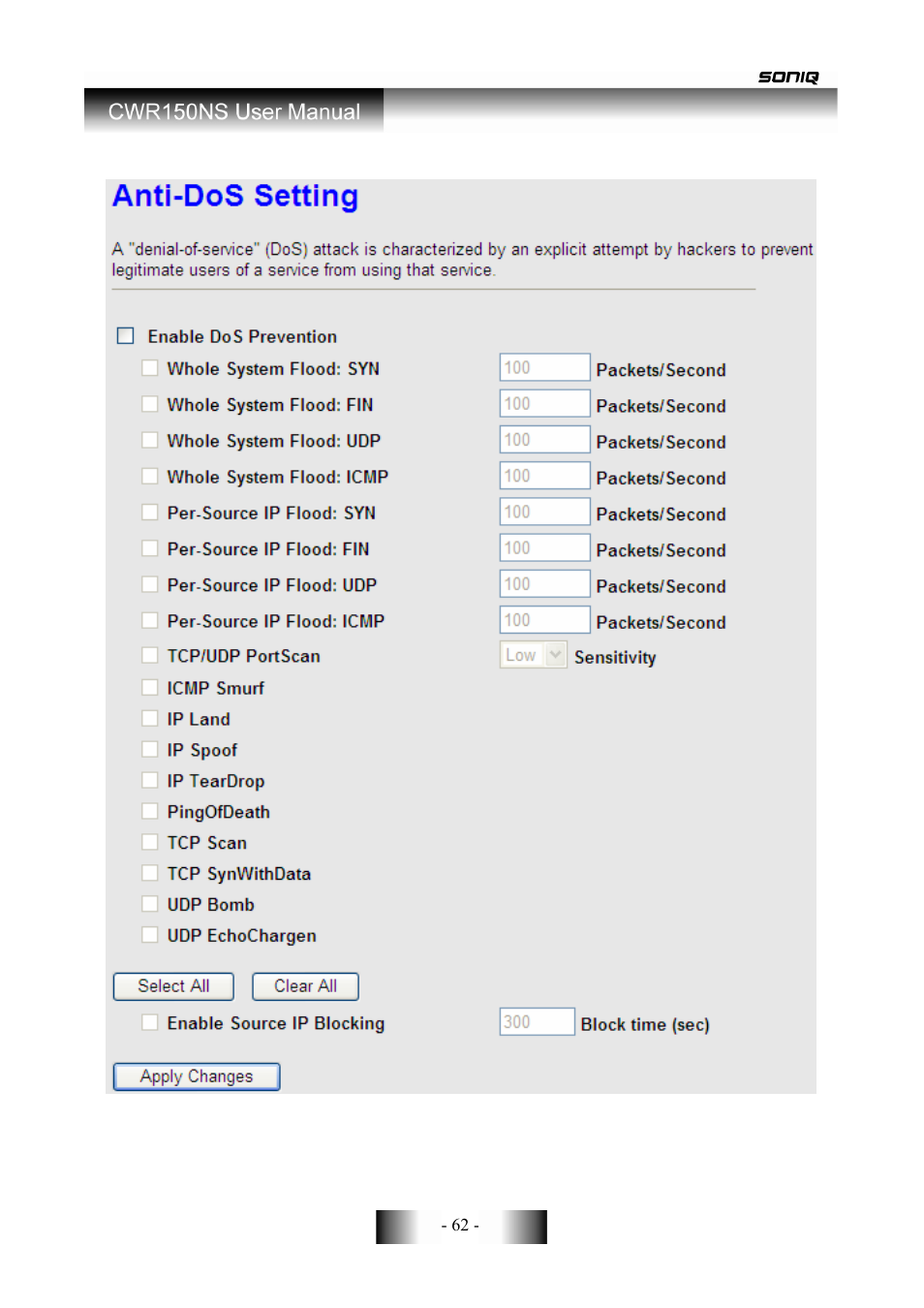 SONIQ CWR150NS User Manual | Page 63 / 90