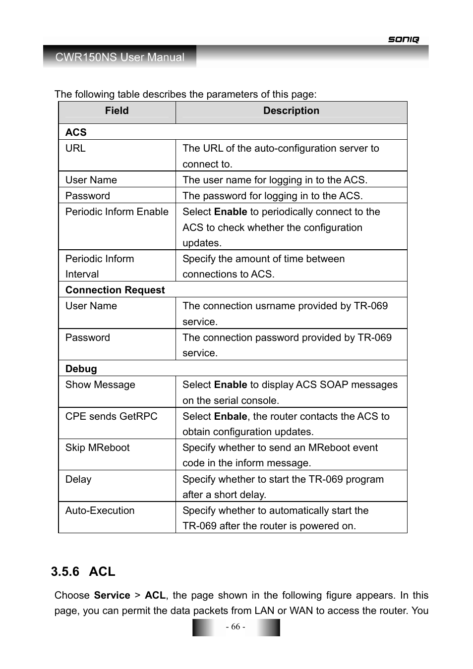 6 acl | SONIQ CWR150NS User Manual | Page 67 / 90