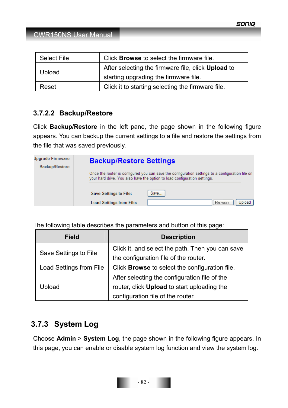 3 system log | SONIQ CWR150NS User Manual | Page 83 / 90