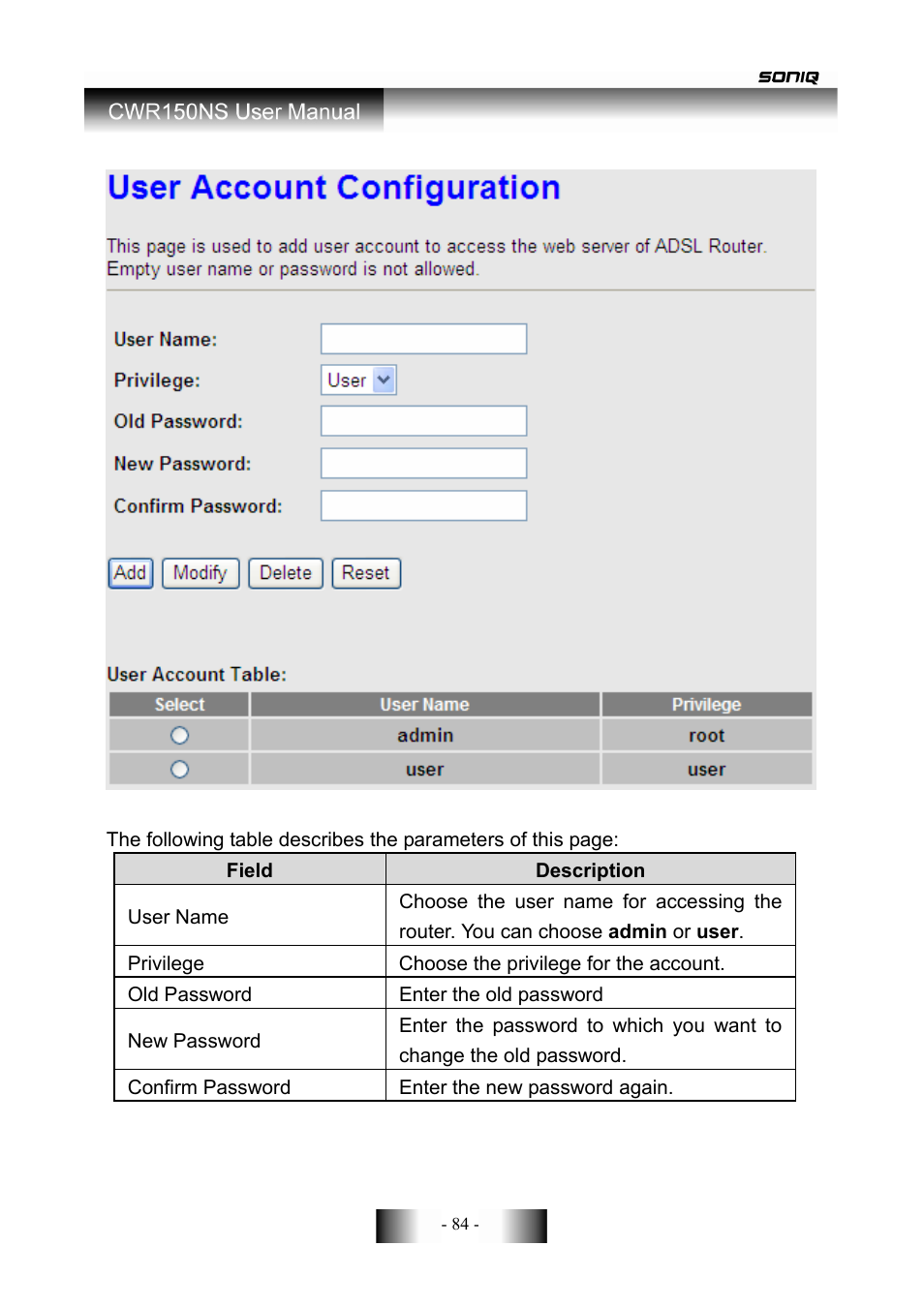 SONIQ CWR150NS User Manual | Page 85 / 90
