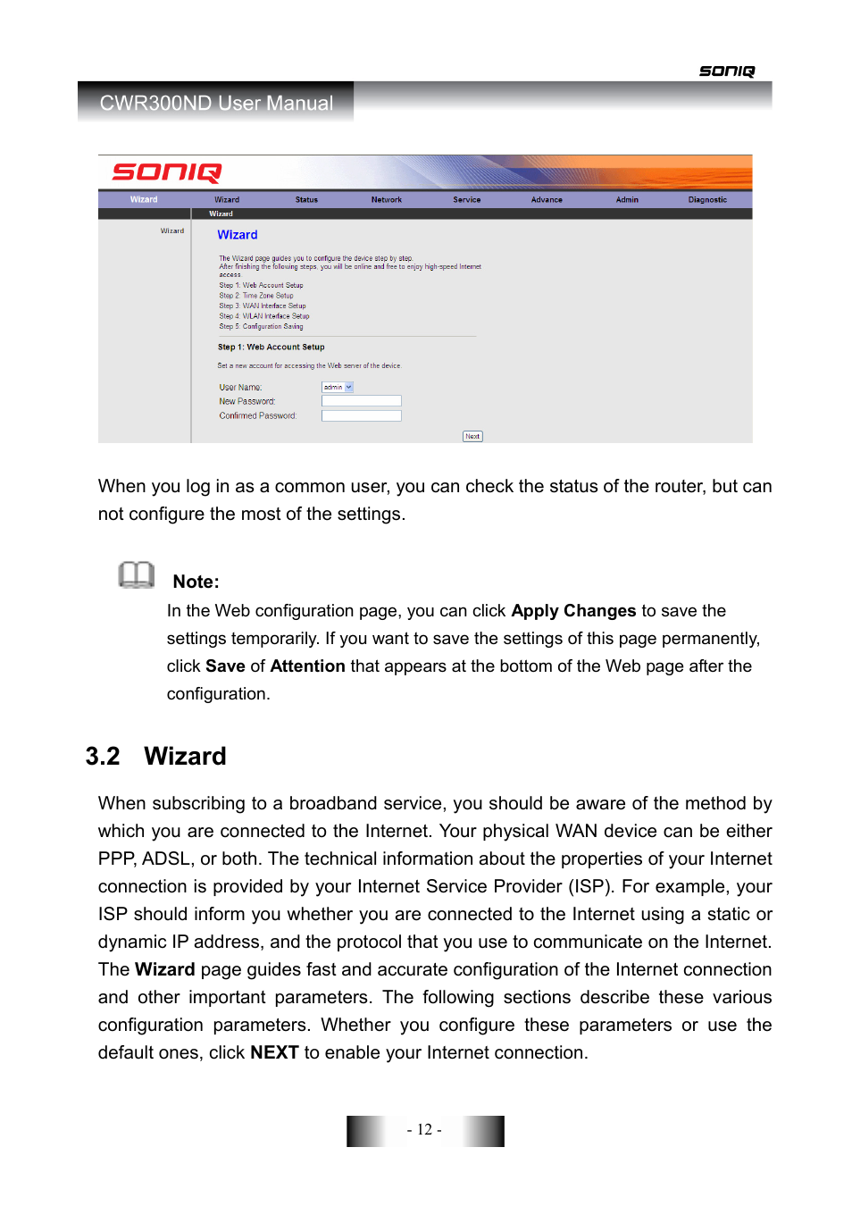 2 wizard | SONIQ CWR300ND User Manual | Page 14 / 101