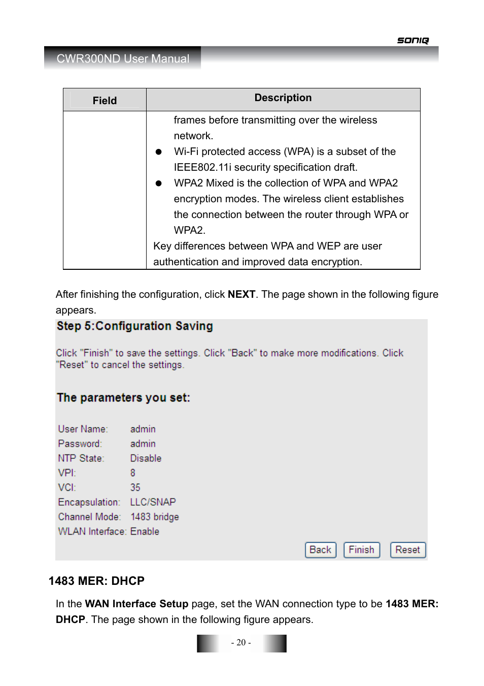 SONIQ CWR300ND User Manual | Page 22 / 101