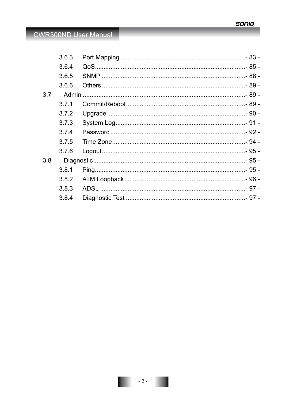 SONIQ CWR300ND User Manual | Page 4 / 101