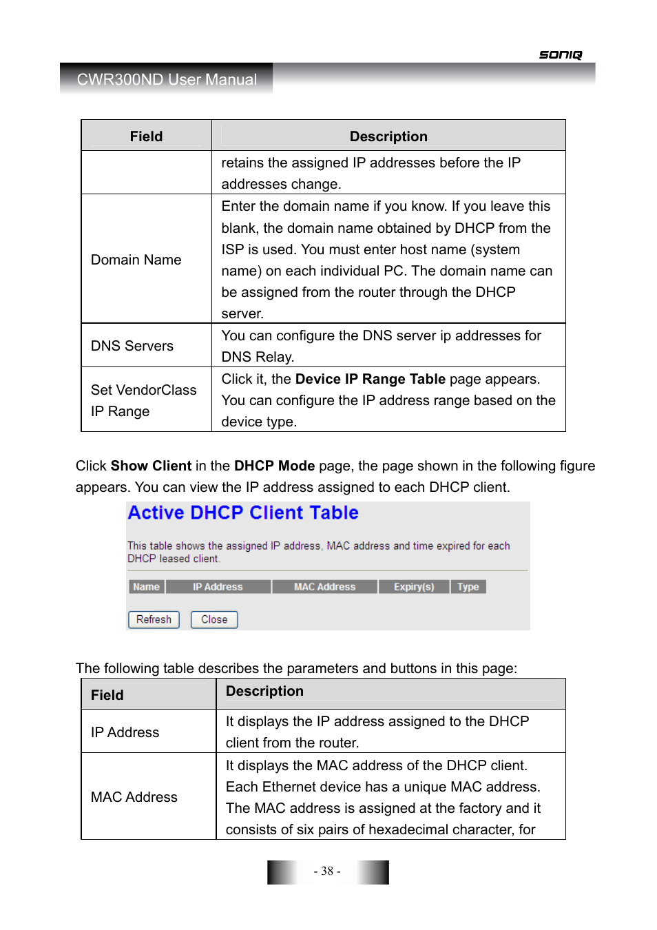 SONIQ CWR300ND User Manual | Page 40 / 101