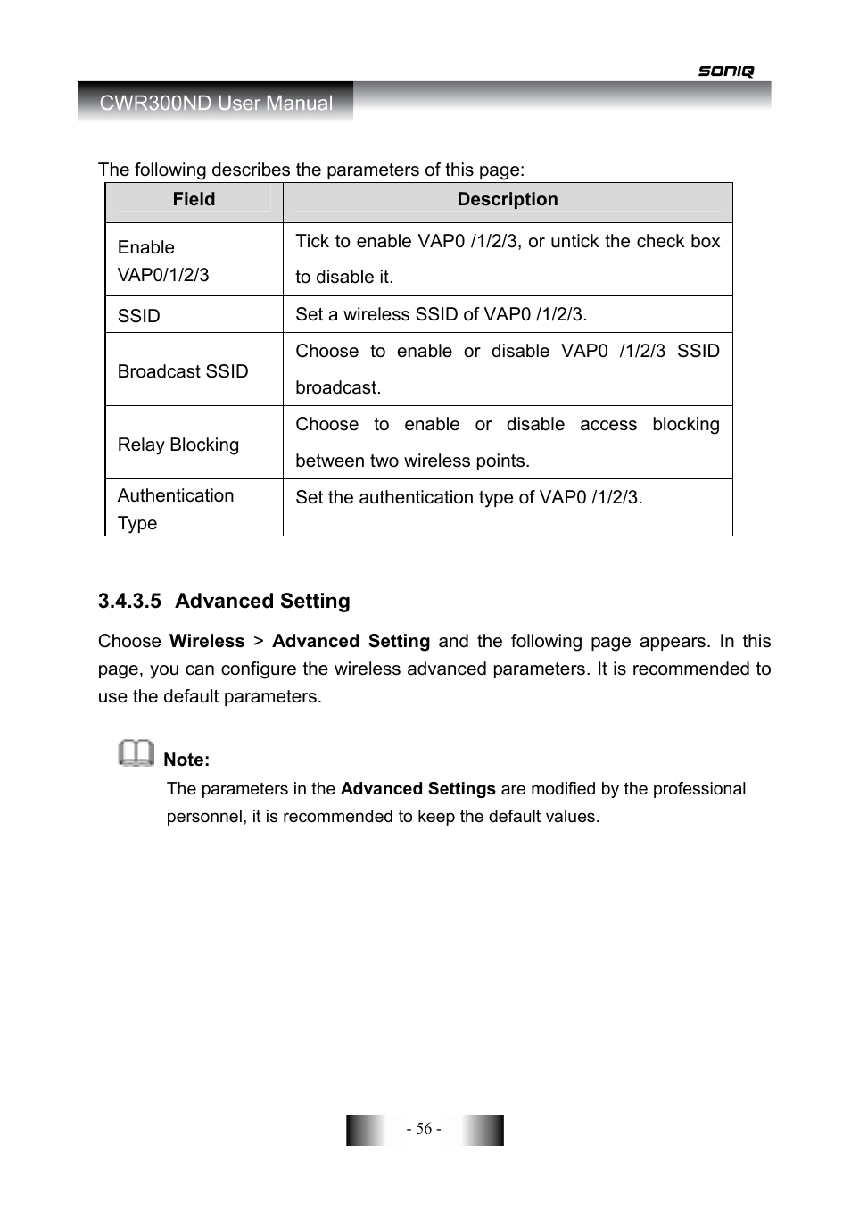 SONIQ CWR300ND User Manual | Page 58 / 101
