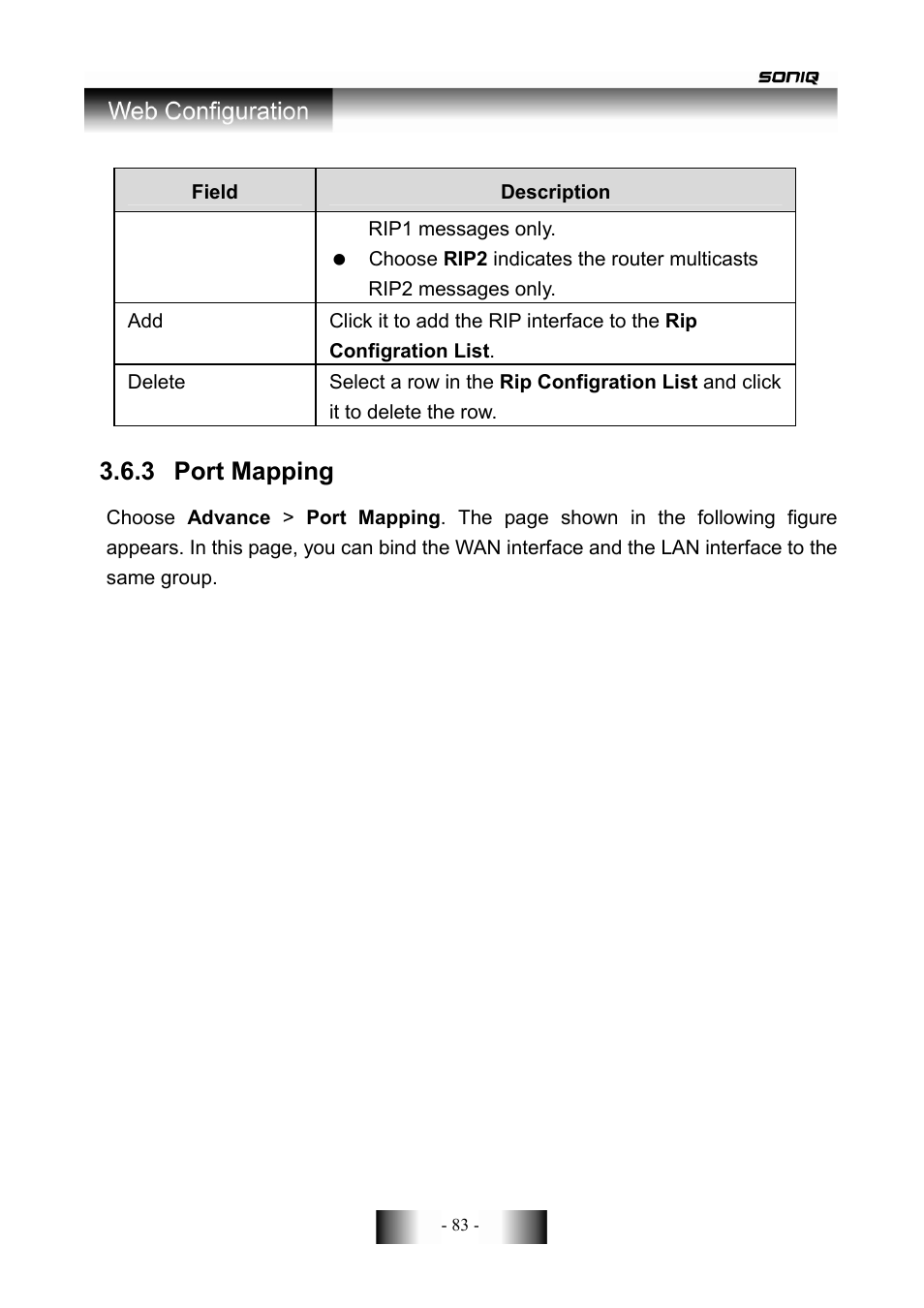 3 port mapping | SONIQ CWR300ND User Manual | Page 85 / 101